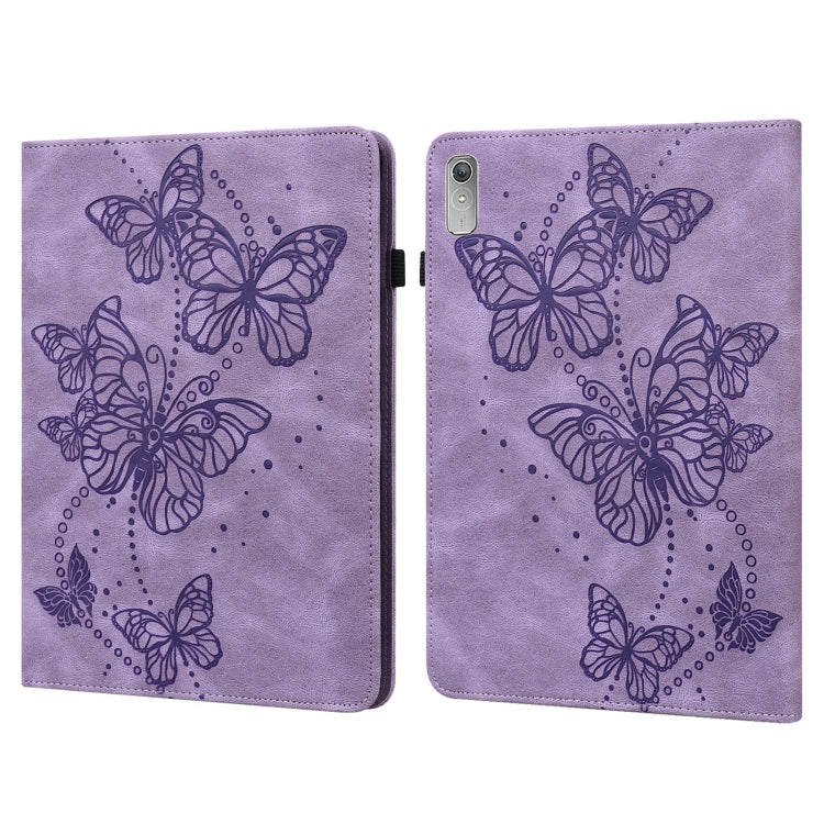 For Lenovo Pad Plus 2023 11.5 inch / Tab P11 Gen 2 Embossed Butterfly Pattern Leather Tablet Case(Purple) - Lenovo by PMC TechLife | Online Shopping South Africa | PMC TechLife | Buy Now Pay Later Mobicred
