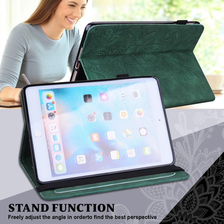 For Lenovo Pad Pro 2022 11.2 inch / Tab P11 Pro Gen 2 Lace Flower Embossing Pattern Leather Tablet Case(Green) - Lenovo by PMC TechLife | Online Shopping South Africa | PMC TechLife | Buy Now Pay Later Mobicred