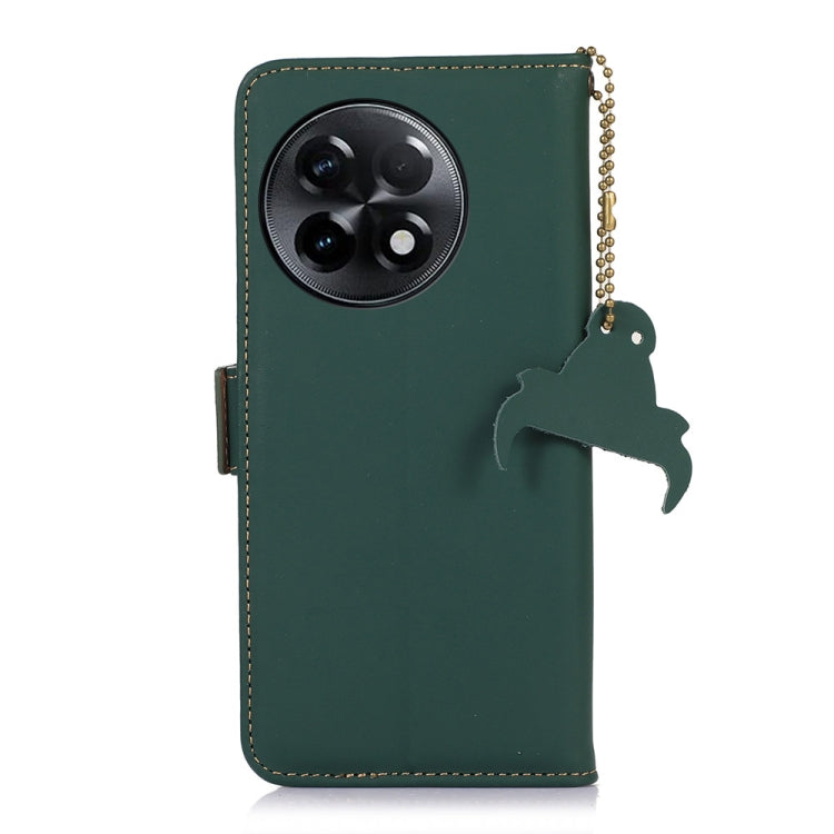 For OnePlus Ace 2 5G / 11R 5G Genuine Leather Magnetic RFID Leather Phone Case(Green) - free shipping - PMC TechLife - Order now!