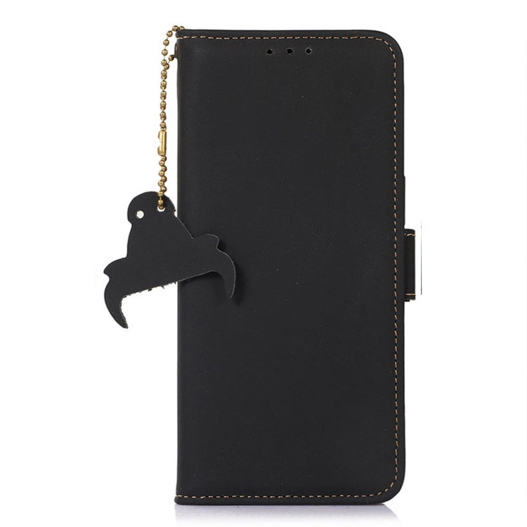 For OnePlus Ace 2 5G / 11R 5G Genuine Leather Magnetic RFID Leather Phone Case(Black) - OnePlus Cases by PMC TechLife | Online Shopping South Africa | PMC TechLife | Buy Now Pay Later Mobicred