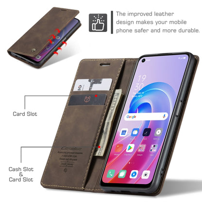 CaseMe 013 Multifunctional Horizontal Flip Leather Phone Case For OPPO A96 4G / A36 4G／A76 4G／K10 4G ／Realme 9i 4G (Coffee) - OPPO Cases by CaseMe | Online Shopping South Africa | PMC Jewellery | Buy Now Pay Later Mobicred