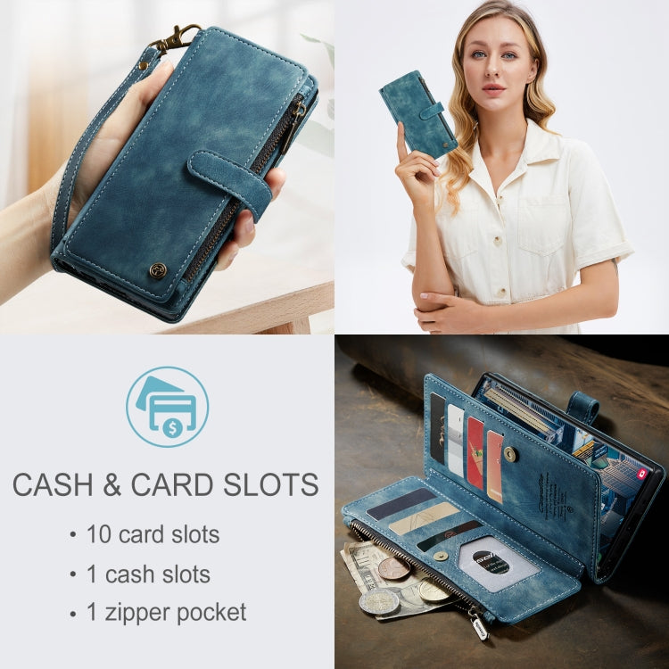 For Samsung Galaxy S23 Ultra 5G CaseMe C30 Multifunctional Leather Phone Case(Blue) - Galaxy S23 Ultra 5G Cases by CaseMe | Online Shopping South Africa | PMC Jewellery | Buy Now Pay Later Mobicred
