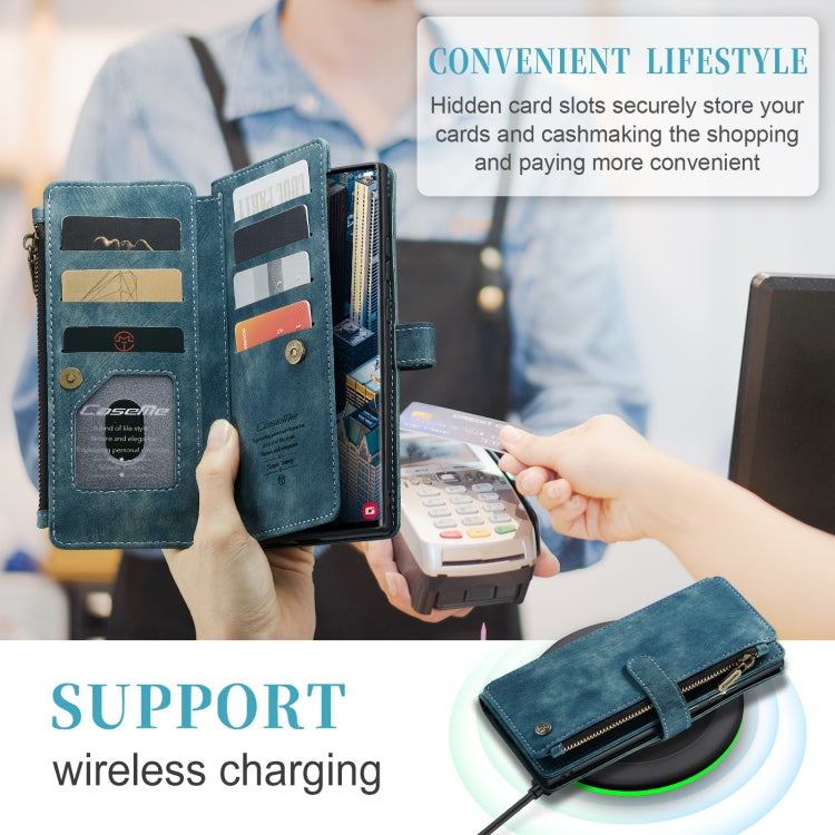 For Samsung Galaxy S23 Ultra 5G CaseMe C30 Multifunctional Leather Phone Case(Blue) - Galaxy S23 Ultra 5G Cases by CaseMe | Online Shopping South Africa | PMC Jewellery | Buy Now Pay Later Mobicred