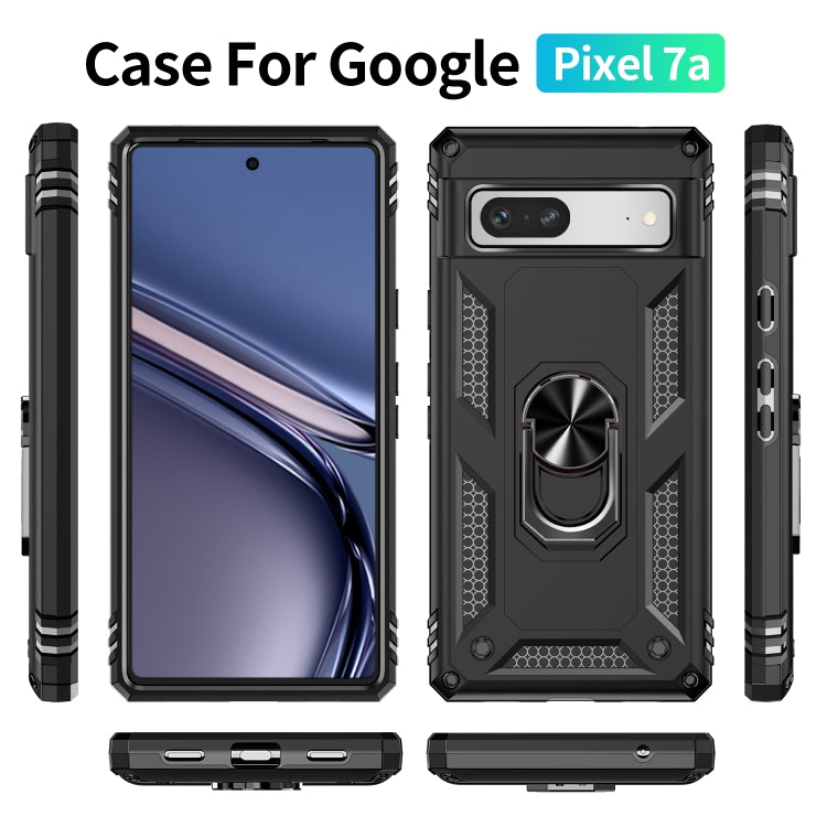 For Google Pixel 7a Shockproof TPU + PC Phone Case with Holder(Black) - Google Cases by PMC Jewellery | Online Shopping South Africa | PMC Jewellery | Buy Now Pay Later Mobicred