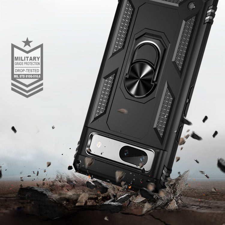 For Google Pixel 7a Shockproof TPU + PC Phone Case with Holder(Black) - Google Cases by PMC TechLife | Online Shopping South Africa | PMC TechLife | Buy Now Pay Later Mobicred