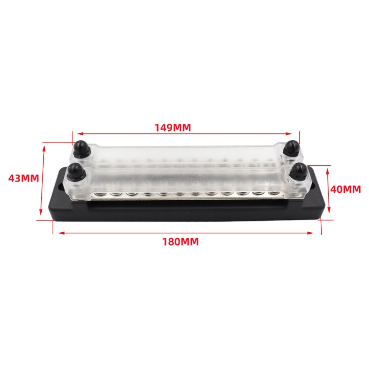CP-3023-02 150A 12-48V RV Yacht Double-row 12-way Busbar(Black) - Booster Cable & Clip by PMC TechLife | Online Shopping South Africa | PMC TechLife | Buy Now Pay Later Mobicred