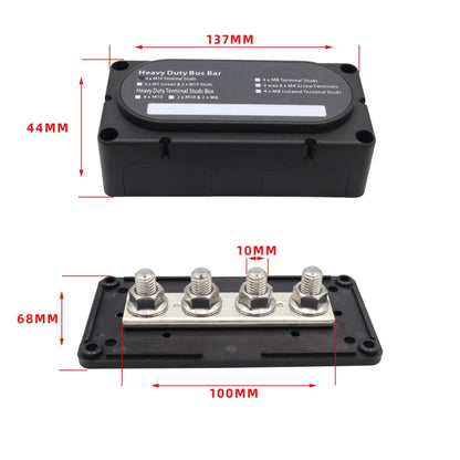 CP-3088-01 300A 48V 4-way M10 Terminal Busbar(Black) - Booster Cable & Clip by PMC Jewellery | Online Shopping South Africa | PMC Jewellery | Buy Now Pay Later Mobicred