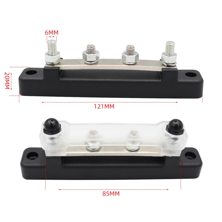 CP-3116-02 150A 12-48V RV Yacht Single-row 2-way Busbar(Black) - Booster Cable & Clip by PMC TechLife | Online Shopping South Africa | PMC TechLife | Buy Now Pay Later Mobicred