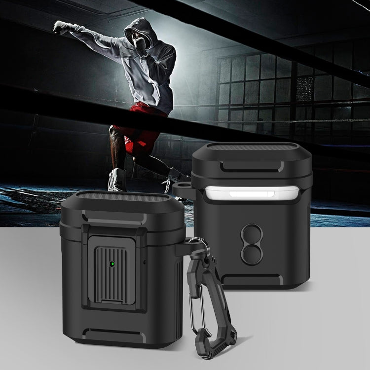 For AirPods 1 / 2 Earphone TPU + PC Protective Case(Black) - For AirPods 1/2 by PMC Jewellery | Online Shopping South Africa | PMC Jewellery | Buy Now Pay Later Mobicred