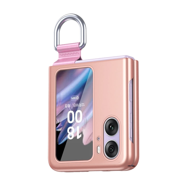 For OPPO Find N2 Flip Skin Feel Ultra-thin Ring Buckle Shockproof Phone Case(Rose Gold) - Find N2 Flip Cases by PMC Jewellery | Online Shopping South Africa | PMC Jewellery