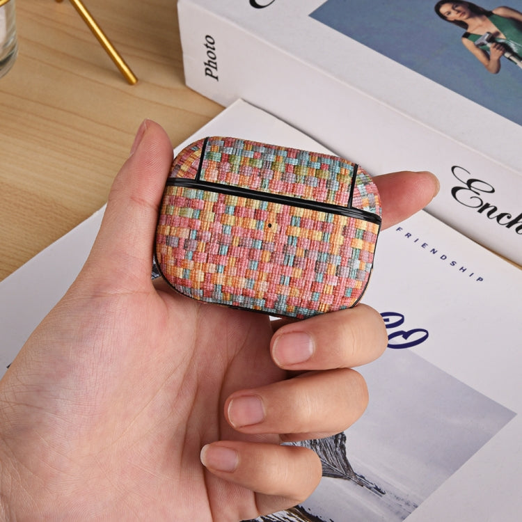 For AirPods Pro 2 PC Woven Leather Skin Earphone Case(Colorful) - For AirPods Pro 2 by PMC Jewellery | Online Shopping South Africa | PMC Jewellery | Buy Now Pay Later Mobicred