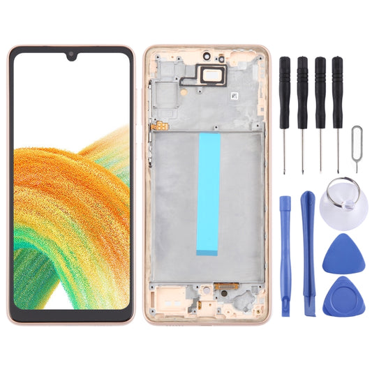 For Samsung Galaxy A33 5G SM-A336 6.36 inch OLED LCD Screen Digitizer Full Assembly with Frame (Gold) - LCD Screen by PMC Jewellery | Online Shopping South Africa | PMC Jewellery | Buy Now Pay Later Mobicred