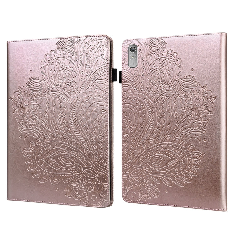 For Lenovo Tab P11 Gen 2 Peacock Embossed Pattern Leather Tablet Case(Rose Gold) - Lenovo by PMC TechLife | Online Shopping South Africa | PMC TechLife | Buy Now Pay Later Mobicred
