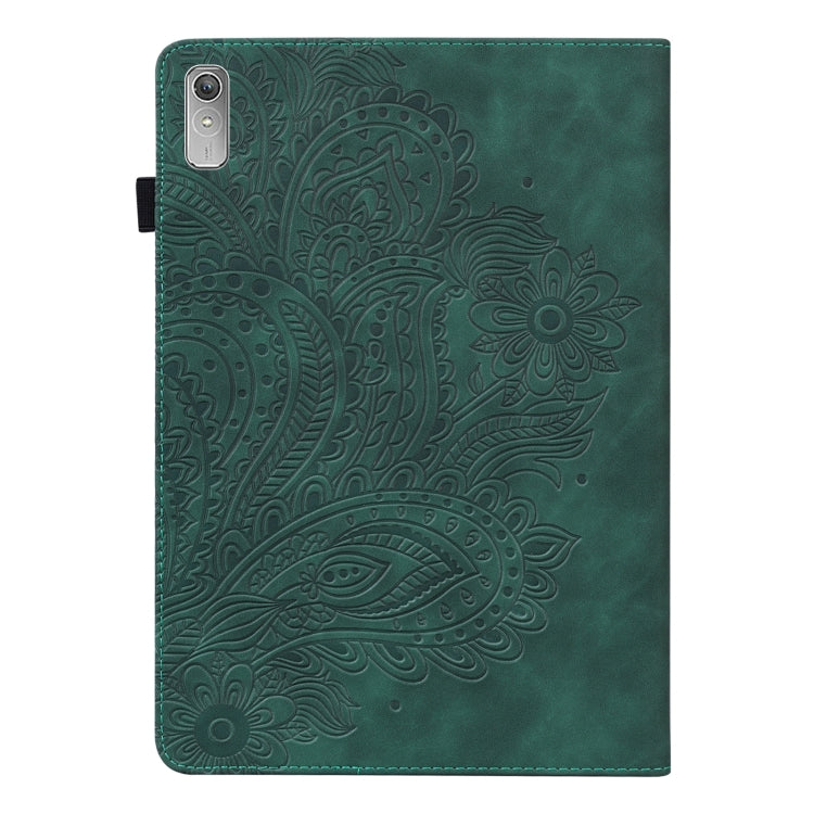 For Lenovo Tab P11 Gen 2 Peacock Embossed Pattern Leather Tablet Case(Green) - Lenovo by PMC TechLife | Online Shopping South Africa | PMC TechLife | Buy Now Pay Later Mobicred