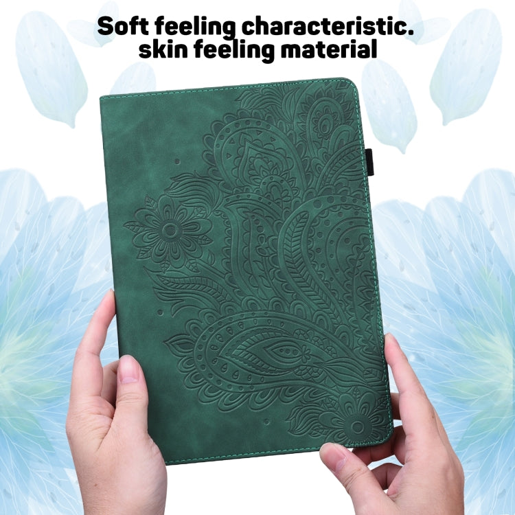 For Lenovo Tab P11 Gen 2 Peacock Embossed Pattern Leather Tablet Case(Green) - Lenovo by PMC TechLife | Online Shopping South Africa | PMC TechLife | Buy Now Pay Later Mobicred