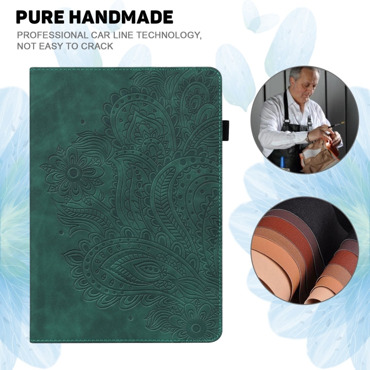 For Lenovo Tab P11 Gen 2 Peacock Embossed Pattern Leather Tablet Case(Green) - Lenovo by PMC TechLife | Online Shopping South Africa | PMC TechLife | Buy Now Pay Later Mobicred