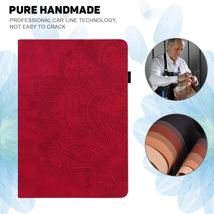 For Lenovo Tab P11 Pro Gen 2 Peacock Embossed Pattern Leather Tablet Case(Red) - Lenovo by PMC TechLife | Online Shopping South Africa | PMC TechLife | Buy Now Pay Later Mobicred
