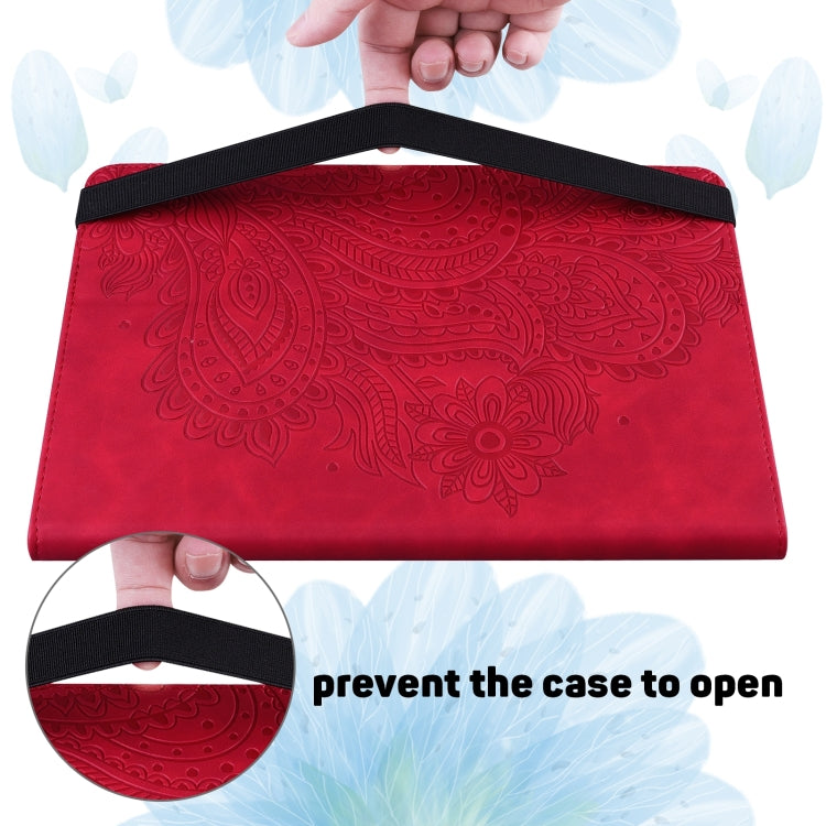 For Lenovo Tab P11 Pro Gen 2 Peacock Embossed Pattern Leather Tablet Case(Red) - Lenovo by PMC TechLife | Online Shopping South Africa | PMC TechLife | Buy Now Pay Later Mobicred