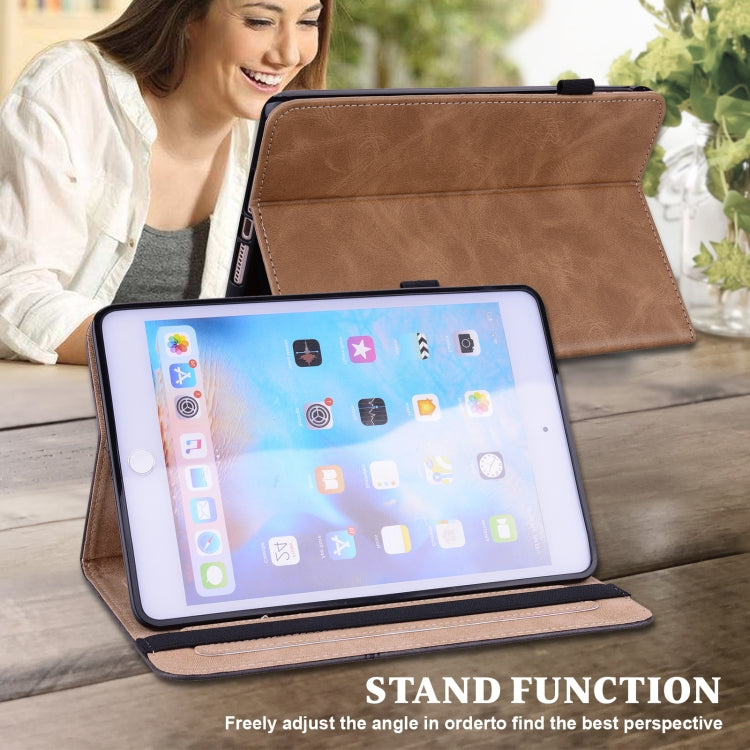 For Lenovo Tab P11 Gen 2 Embossed Striped Leather Tablet Case(Brown) - Lenovo by PMC TechLife | Online Shopping South Africa | PMC TechLife | Buy Now Pay Later Mobicred