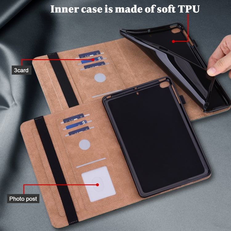 For Lenovo Tab P11 Gen 2 Embossed Striped Leather Tablet Case(Green) - Lenovo by PMC TechLife | Online Shopping South Africa | PMC TechLife | Buy Now Pay Later Mobicred