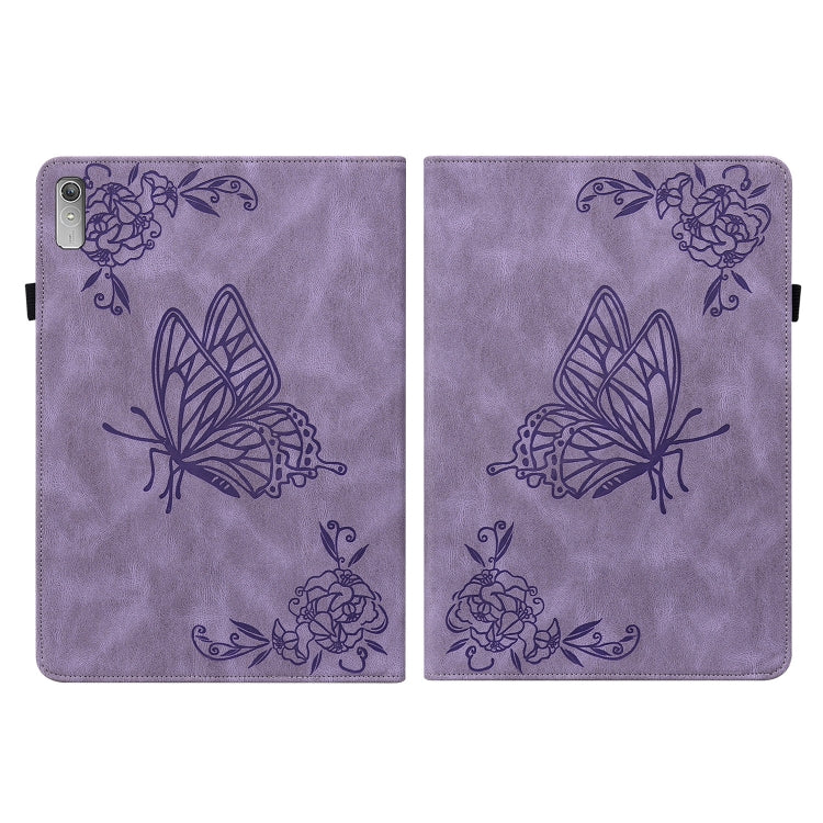 For Lenovo Tab P11 Gen 2 11.5 Butterfly Flower Embossed Leather Tablet Case(Purple) - Lenovo by PMC TechLife | Online Shopping South Africa | PMC TechLife | Buy Now Pay Later Mobicred