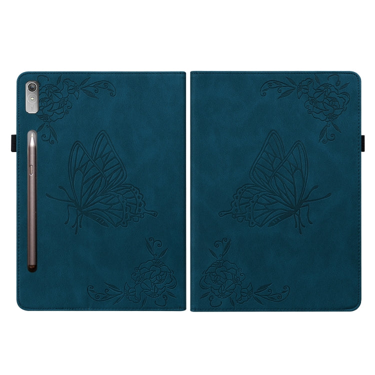 For Lenovo Tab P11 Pro Gen 2 11.2 Butterfly Flower Embossed Leather Tablet Case(Blue) - Lenovo by PMC TechLife | Online Shopping South Africa | PMC TechLife | Buy Now Pay Later Mobicred