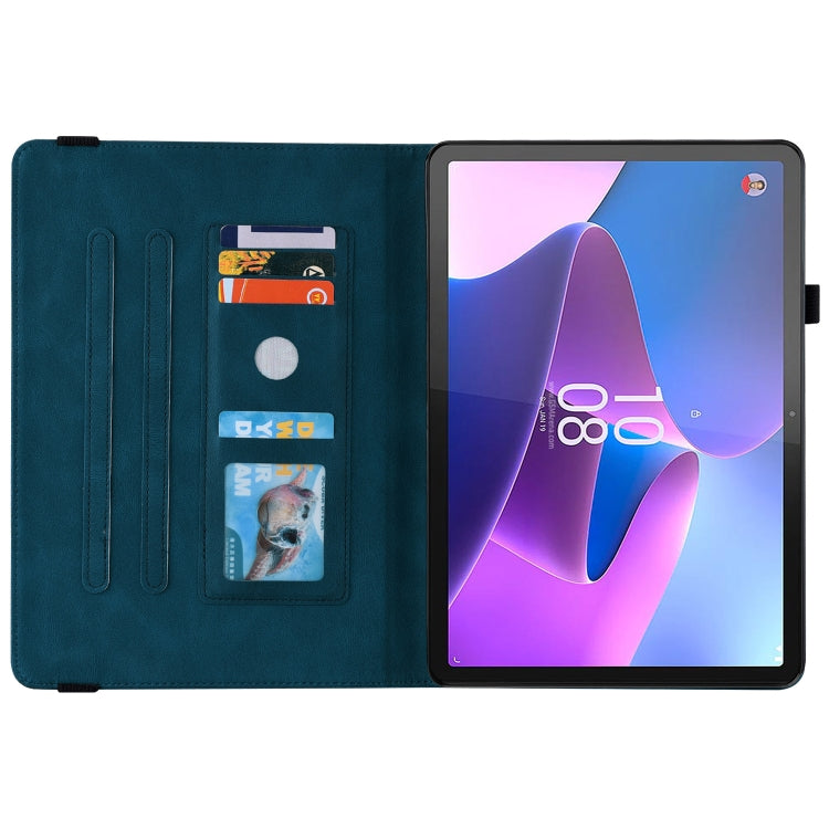 For Lenovo Tab P11 Pro Gen 2 11.2 Butterfly Flower Embossed Leather Tablet Case(Blue) - Lenovo by PMC TechLife | Online Shopping South Africa | PMC TechLife | Buy Now Pay Later Mobicred