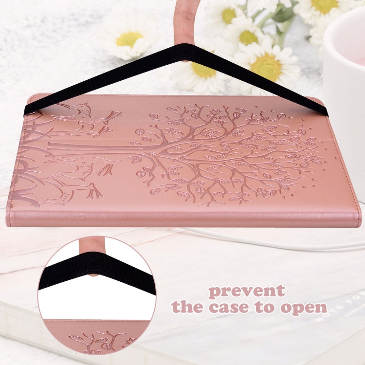 For Lenovo Tab P11 Gen 2 Tree & Deer Pattern Embossed Leather Tablet Case(Pink) - Lenovo by PMC TechLife | Online Shopping South Africa | PMC TechLife | Buy Now Pay Later Mobicred