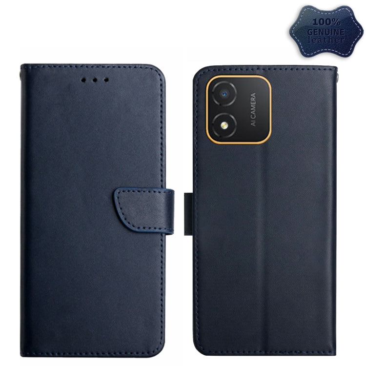 For Honor X5 4G Genuine Leather Fingerprint-proof Flip Phone Case(Blue) - Honor Cases by PMC TechLife | Online Shopping South Africa | PMC TechLife | Buy Now Pay Later Mobicred