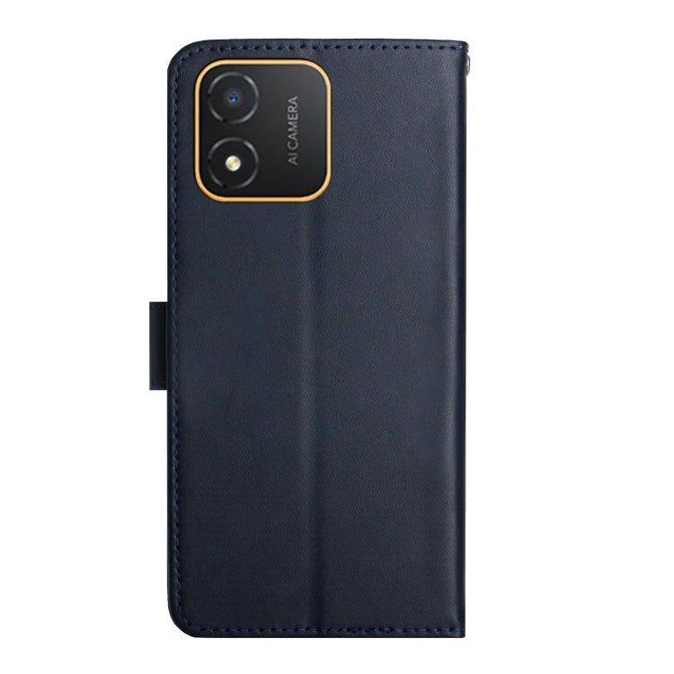 For Honor X5 4G Genuine Leather Fingerprint-proof Flip Phone Case(Blue) - Honor Cases by PMC TechLife | Online Shopping South Africa | PMC TechLife | Buy Now Pay Later Mobicred