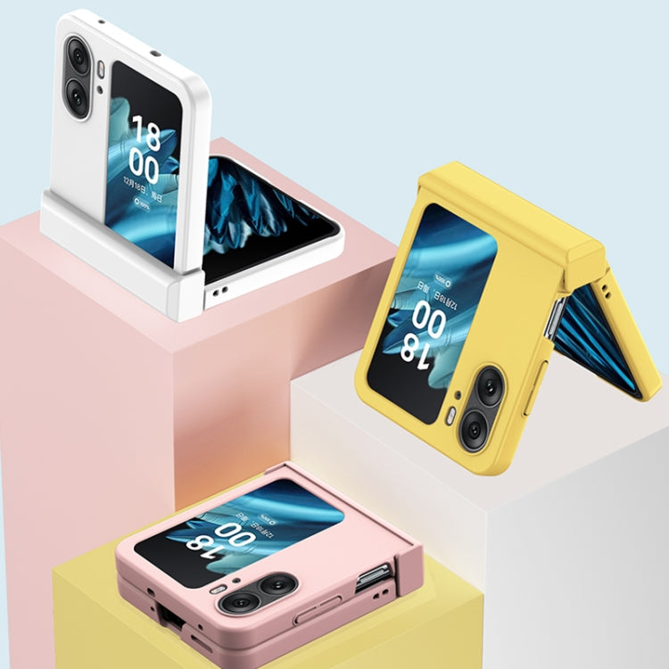 For OPPO Find N2 Flip Three-stage Skin Feel PC Phone Case with Hinge(White) - free shipping - PMC TechLife - Order now!