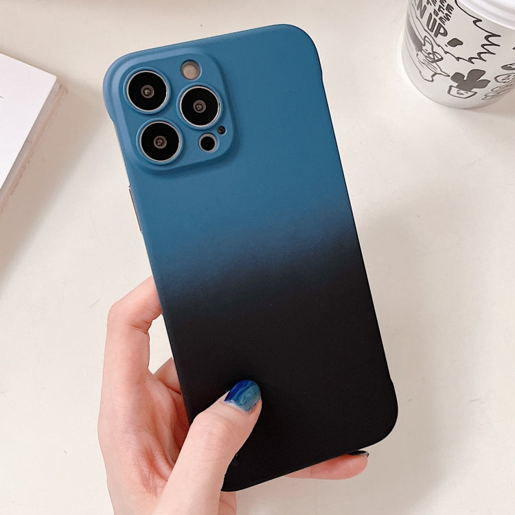 For iPhone 14 Pro Max Frameless Skin Feel Gradient Phone Case(Blue + Black) - iPhone 14 Pro Max Cases by PMC Jewellery | Online Shopping South Africa | PMC Jewellery | Buy Now Pay Later Mobicred