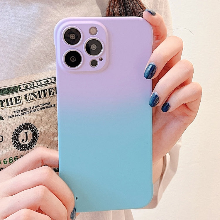 For iPhone 13 Frameless Skin Feel Gradient Phone Case(Light Purple + Light Blue) - iPhone 13 Cases by PMC Jewellery | Online Shopping South Africa | PMC Jewellery | Buy Now Pay Later Mobicred