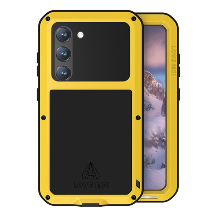 For Samsung Galaxy S23 5G LOVE MEI Metal Shockproof Life Waterproof Dustproof Phone Case(Yellow) - Galaxy S23 5G Cases by LOVE MEI | Online Shopping South Africa | PMC Jewellery