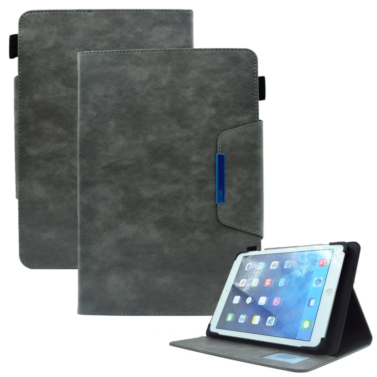 For 7 inch Suede Cross Texture Magnetic Clasp Leather Tablet Case(Grey) - 7 inch by PMC TechLife | Online Shopping South Africa | PMC TechLife | Buy Now Pay Later Mobicred