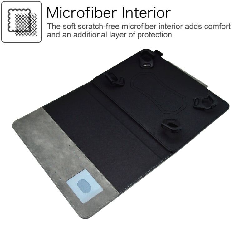 For 7 inch Suede Cross Texture Magnetic Clasp Leather Tablet Case(Grey) - 7 inch by PMC TechLife | Online Shopping South Africa | PMC TechLife | Buy Now Pay Later Mobicred