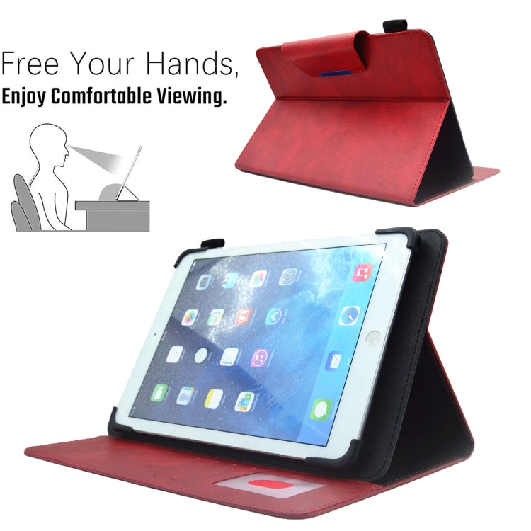 For 7 inch Suede Cross Texture Magnetic Clasp Leather Tablet Case(Red) - 7 inch by PMC TechLife | Online Shopping South Africa | PMC TechLife | Buy Now Pay Later Mobicred