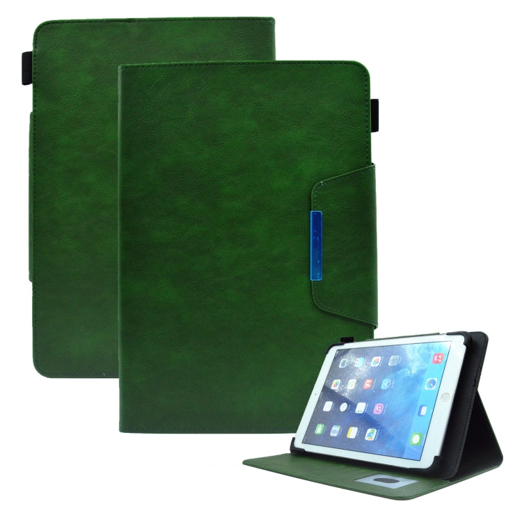 For 8 inch Suede Cross Texture Magnetic Clasp Leather Tablet Case(Green) - 8 inch by PMC TechLife | Online Shopping South Africa | PMC TechLife | Buy Now Pay Later Mobicred