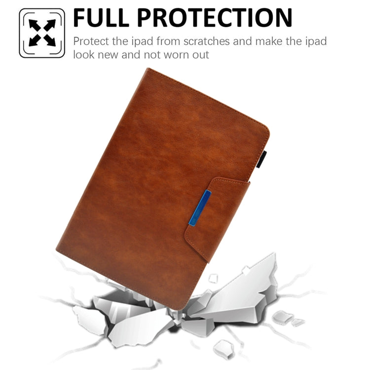 For 8 inch Suede Cross Texture Magnetic Clasp Leather Tablet Case(Brown) - 8 inch by PMC TechLife | Online Shopping South Africa | PMC TechLife | Buy Now Pay Later Mobicred