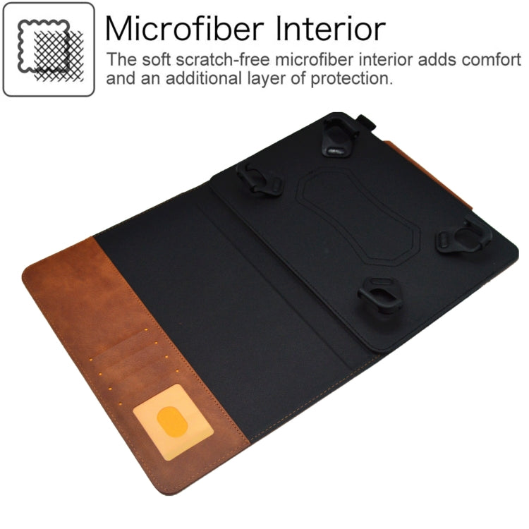 For 8 inch Suede Cross Texture Magnetic Clasp Leather Tablet Case(Brown) - 8 inch by PMC TechLife | Online Shopping South Africa | PMC TechLife | Buy Now Pay Later Mobicred