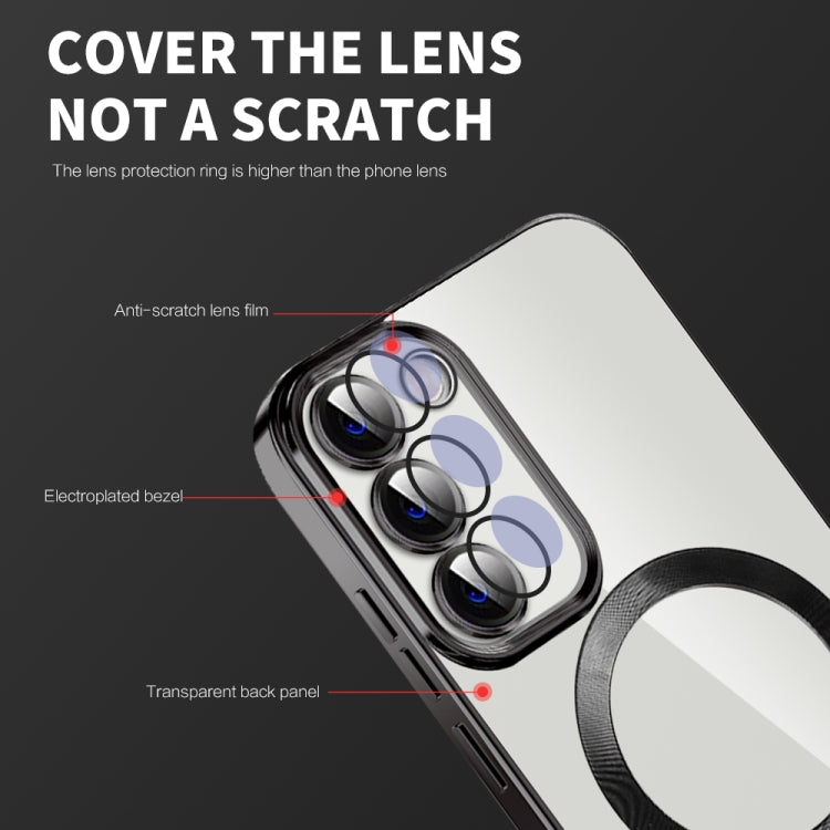 For Samsung Galaxy S23+ 5G CD Texture Plating TPU MagSafe Phone Case with Lens Film(Brown) - Galaxy S23+ 5G Cases by PMC TechLife | Online Shopping South Africa | PMC TechLife