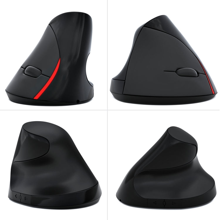 HXSJ A889 6 Keys 2400DPI 2.4GHz Vertical Wireless Mouse Rechargeable(Black) - Wireless Mice by HXSJ | Online Shopping South Africa | PMC Jewellery | Buy Now Pay Later Mobicred