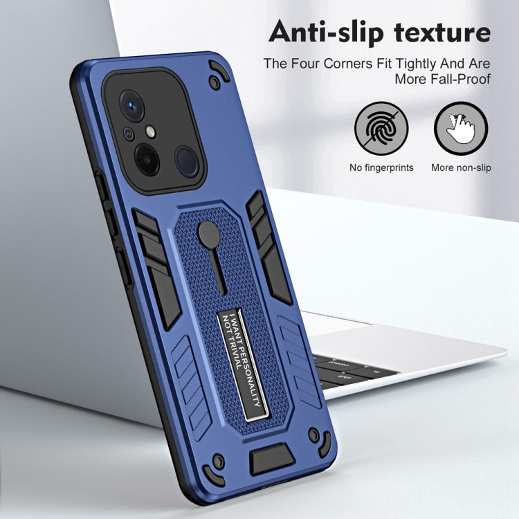 For Xiaomi Redmi 12C / Poco C55 Variety Brave Armor Finger Loop Holder Phone Case(Blue) - Xiaomi Cases by PMC Jewellery | Online Shopping South Africa | PMC Jewellery