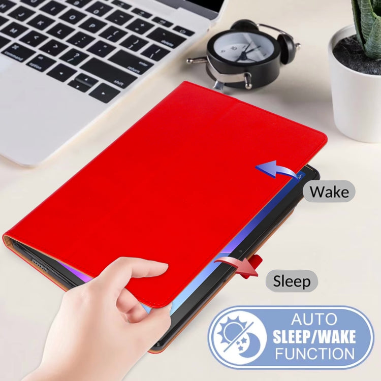 For Lenovo Tab P11 Pro Gen2 11.2 2022 TB132/138 Embossed Front Stand Leather Smart Tablet Case(Red) - Lenovo by PMC TechLife | Online Shopping South Africa | PMC TechLife | Buy Now Pay Later Mobicred