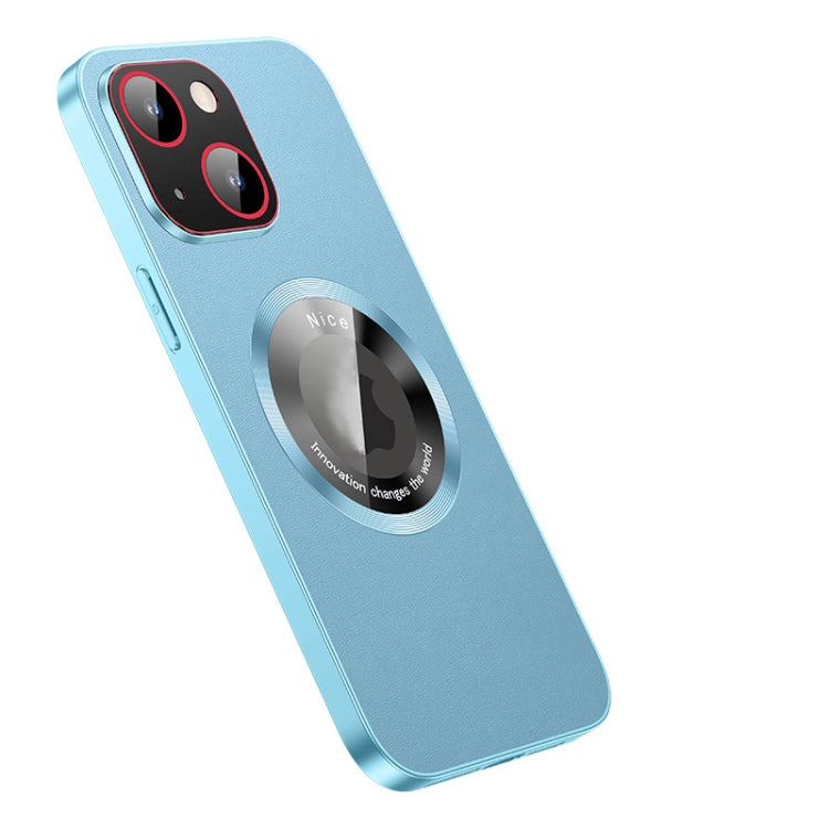 For iPhone 14 Pro R-JUST RH05 Magnetic Leather Metal Phone Case(Blue) - iPhone 14 Pro Cases by R-JUST | Online Shopping South Africa | PMC Jewellery