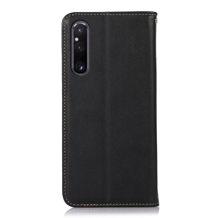 For Sony Xperia 1 V KHAZNEH Nappa Top Layer Cowhide Leather Phone Case(Black) - Sony Cases by PMC TechLife | Online Shopping South Africa | PMC TechLife | Buy Now Pay Later Mobicred