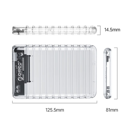 ORICO 2139C3-V1 2.5 inch USB3.0 Hard Disk External Case(Transparent) - Hard Drive Bags & Cases by ORICO | Online Shopping South Africa | PMC Jewellery | Buy Now Pay Later Mobicred