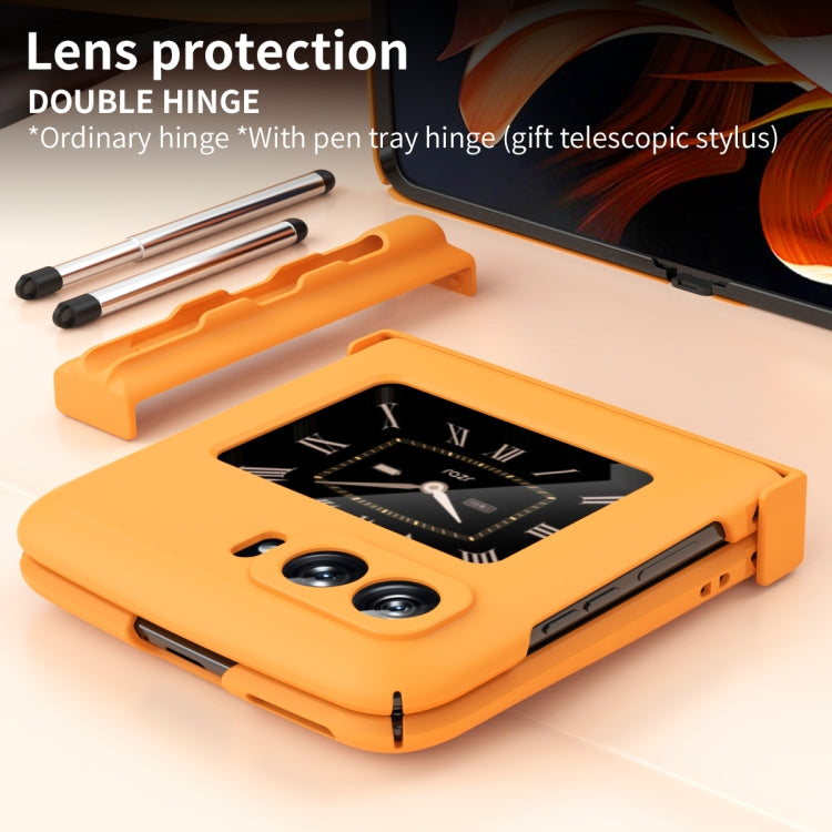 For Motorola Razr 2022 Macaron Three-piece Set Phone Case with Stylus(Orange) - Motorola Cases by PMC TechLife | Online Shopping South Africa | PMC TechLife | Buy Now Pay Later Mobicred