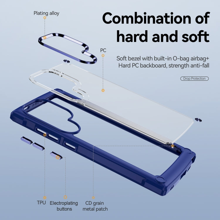 For Samsung Galaxy S24 Ultra 5G TPU + PC Lens Protection Phone Case(Blue) - Galaxy S24 Ultra 5G Cases by PMC TechLife | Online Shopping South Africa | PMC TechLife