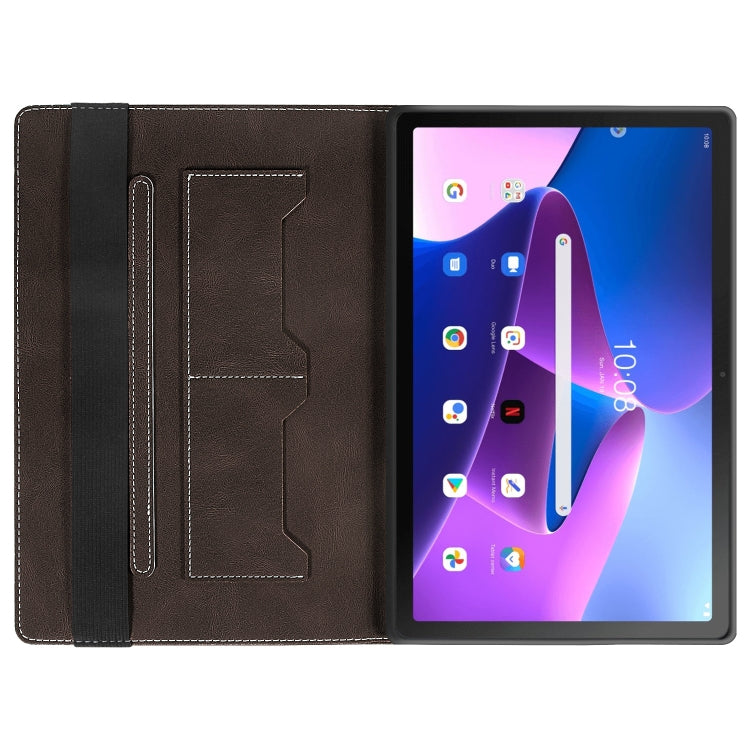 For Lenovo Tab M10 Plus 3rd Gen Splicing Series Tablet Leather Case(Coffee) - Lenovo by PMC TechLife | Online Shopping South Africa | PMC TechLife | Buy Now Pay Later Mobicred